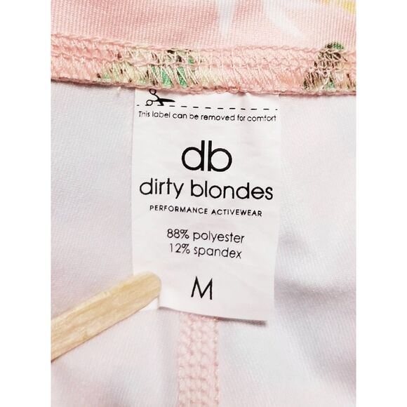 DIRTY BLONDES Cactus Leggings Peach Green Sz Medium Stretch Ankle USA - Picture 5 of 5